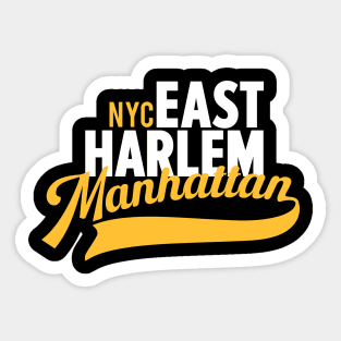 East Harlem Manhattan Minimal Typo Art - T-Shirt & Apparel Design Sticker